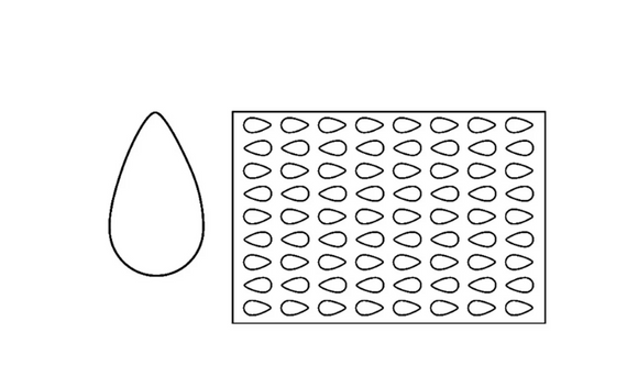 Placa decupare aluat model ou Ø5.1 cm, 36 compartimente, 58x39 cm