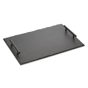 Platou din ardezie naturala cu manere, 45 x 30 cm