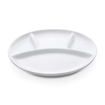 Platou pentru fondue cu 4 compartimente, Ø 25 cm, set de 6 bucati, portelan