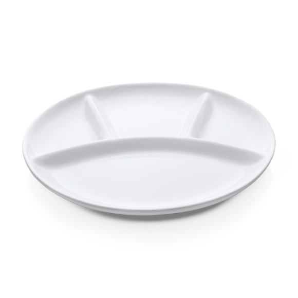 Platou pentru fondue cu 4 compartimente, Ø 25 cm, set de 6 bucati, portelan