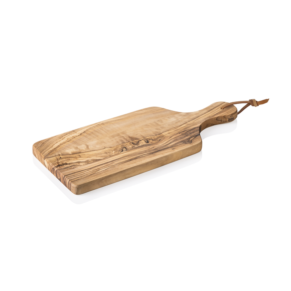 Platou de servire cu maner PURE OLIVE, 27 x 13 cm, lemn de maslin Lemn de maslin extrem de