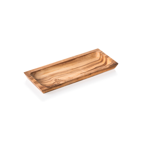 Platou de servire PURE OLIVE, 28 x 12 cm, din lemn de maslin Prevazut cu o curea practica
