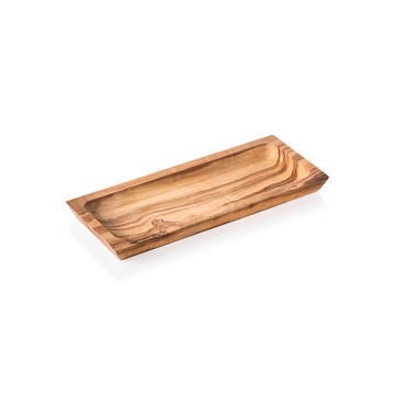Platou de servire PURE OLIVE, 28 x 12 cm, din lemn de maslin Prevazut cu o curea practica