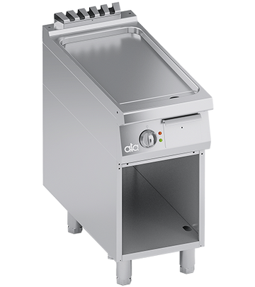 Plita fry top electrica, suprafata de coacere din inox, neted, cu baza deschisa - PERFORMANCE LINE, 7 kW