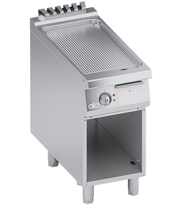 Plita fry top electrica, suprafata de coacere din inox, striat, cu baza deschisa - PERFORMANCE LINE, 7 kW