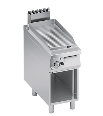 Plita fry top striat, cu baza deschisa, 6 kW