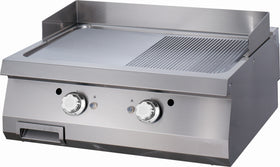 Plita fry top gaz, netedstriat, 70cm, plita otel, 14kW