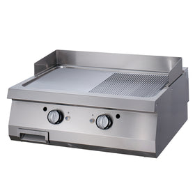 Plita fry top gaz, netedstriat, 90cm, plita cromata, 18kW
