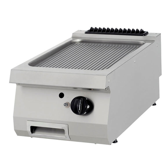 Plita fry top gaz, striat, 90cm, plita cromata, 9kW