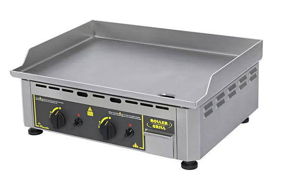 Plita fry top pe gaz cu placa din otel emailat - 2 zone de gatit, 5,5 kw, suprafata 600x450mm Plita fry top pe gaz