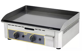 Plita fry top pe gaz cu suprafata din otel emailat - 2 zone de gatit, putere 6,4 kW Plita fry top pe gaz