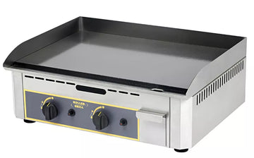 Plita fry top pe gaz cu suprafata din otel emailat - 2 zone de gatit, putere 6,4 kW Plita fry top pe gaz