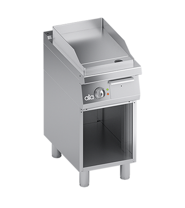 Plita fry-top electrica, neted, cu dulap deschis, 4.10 kW