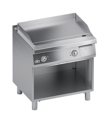 Plita fry-top electrica, neted, cu dulap deschis, 8.20 kW
