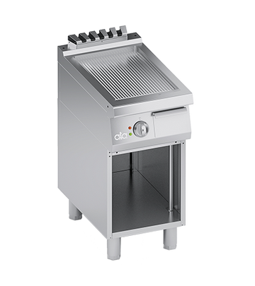 Plita fry-top electrica, striat, zona de coacere din inox, baza deschisa - PERFORMANCE LINE, 5 kW