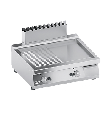 Plita fry-top pe gaz, 12 neted 12 striat, zona de coacere din inox - PERFORMANCE LINE, 13.8 kW