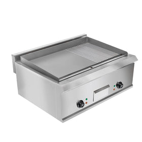 Plita fry-top electrica, suprafata neteda striata cromata, 230V, 2x3 kW