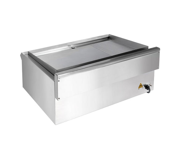 Plita fry-top electrica, suprafata neteda striata cromata, 230V, 2x3 kW