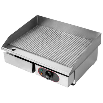Plita fry-top electrica, suprafata striata cromata, 230V, 3 kW