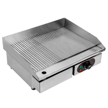 Plita fry-top electrica, suprafata striata cromata, 230V, 3 kW