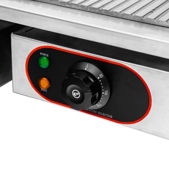 Plita fry-top electrica, suprafata striata cromata, 230V, 3 kW