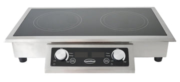Plita inductie incorporabila cu 2 zone de gatit, carcasa inox, 2x3.5 kW, 400V