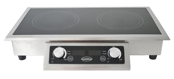 Plita inductie incorporabila cu 2 zone de gatit, carcasa inox, 2x3.5 kW, 400V