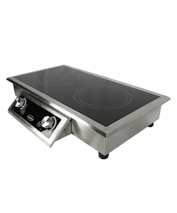 Plita inductie incorporabila cu 2 zone de gatit, carcasa inox, 2x3.5 kW, 400V