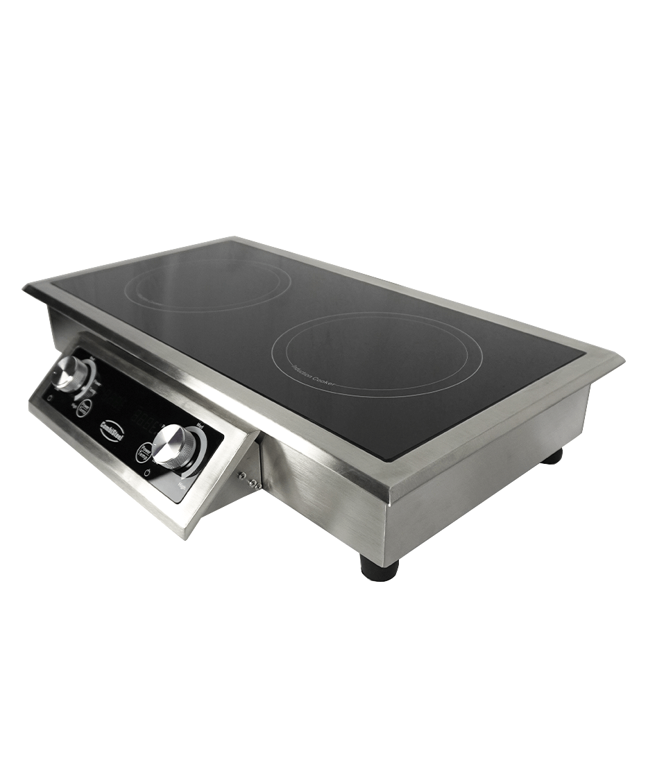 Plita inductie incorporabila cu 2 zone de gatit, carcasa inox, 2x3.5 kW, 400V