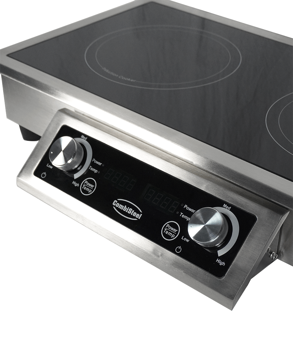 Plita inductie incorporabila cu 2 zone de gatit, carcasa inox, 2x3.5 kW, 400V