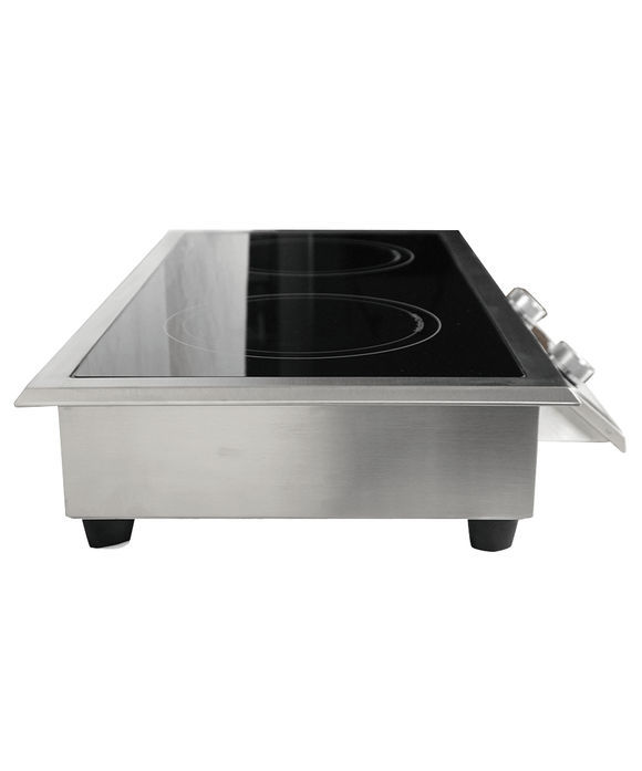 Plita inductie incorporabila cu 2 zone de gatit, carcasa inox, 2x3.5 kW, 400V