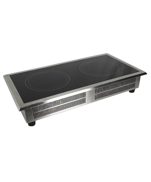 Plita inductie incorporabila cu 2 zone de gatit, carcasa inox, 2x3.5 kW, 400V