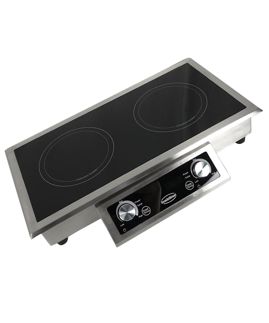 Plita inductie incorporabila cu 2 zone de gatit, carcasa inox, 2x3.5 kW, 400V