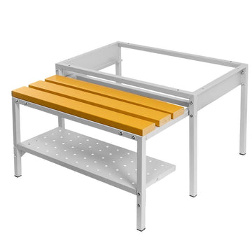 Suport WPC cu bancuta glisanta pentru dulap BHP cu polita pentru incaltaminte 80x80x43 cm de asamblat