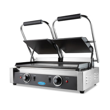 Presa panini grill dubla, 2x22 cm, plite netede, 1,8 kW Pe placile de coacere din