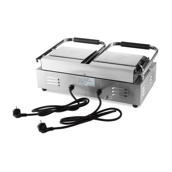 Presa panini grill dubla, 2x22 cm, plite netede, 1,8 kW Pe placile de coacere din