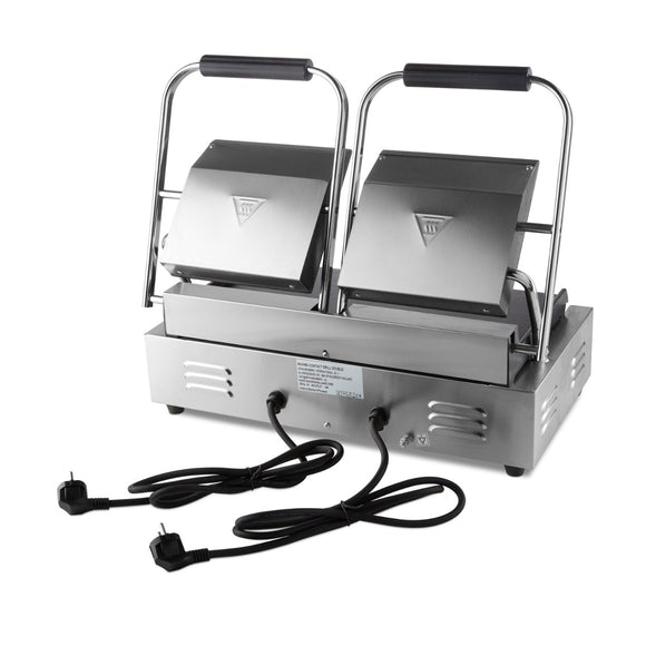 Presa panini grill dubla, 2x22 cm, plite netede, 1,8 kW Pe placile de coacere din