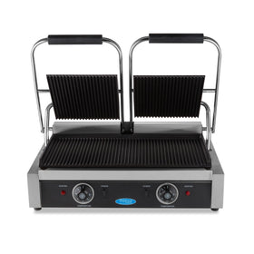 Presa panini grill dubla, 2x22 cm, plite striate, 1,8 kW