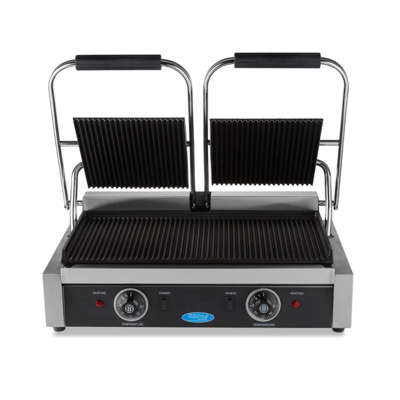 Presa panini grill dubla, 2x22 cm, plite striate, 1,8 kW
