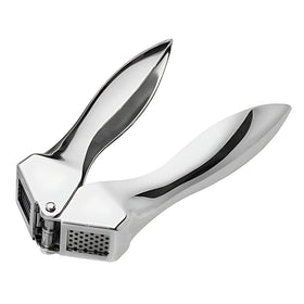 Presa usturoi inox cu sistem de curatare, 17 cm - functie de zdrobire si feliere Presa de usturoi din inox