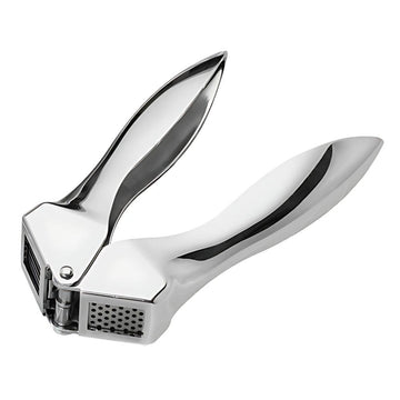 Presa usturoi inox cu sistem de curatare, 17 cm - functie de zdrobire si feliere Presa de usturoi din inox