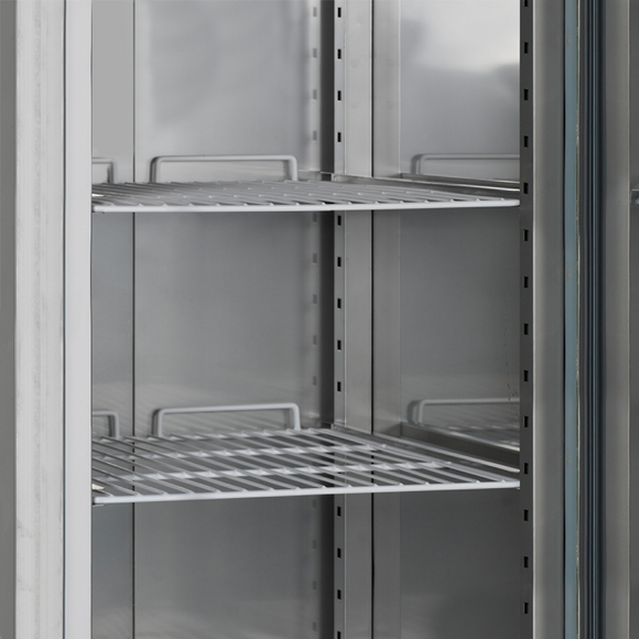Frigider vertical inox RK1420 vedere laterala Tefcold – frigider vertical inox pentru restaurant si bucatarie profesionala