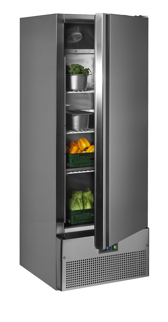 Frigider vertical snack inox RK500SNACK vedere laterala Tefcold – frigider vertical inox snack pentru restaurant si fast-food