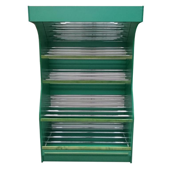 Raft pentru Mega M legume si fructe H-200 cm L-125 cm G-60 cm iluminare LED verde Raft pentru legume si fructe