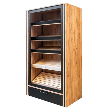 Raft pentru paine deschis 110x62xH204 cm, stejar kraft/negru, imagine 1