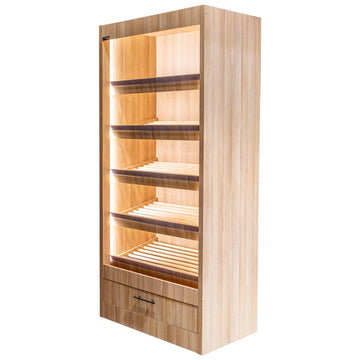 Raft pentru paine deschis, modul LED 100x58xH205 cm, stejar american, imagine 1