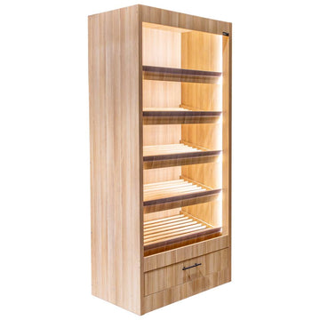 Raft pentru paine deschis, modul LED 100x58xH205 cm, stejar american, imagine 2