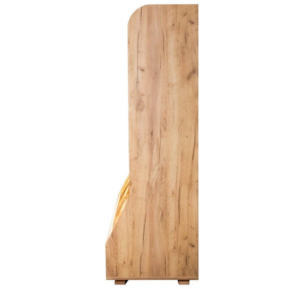 Raft pentru Mega M paine H-180 cm L-125 cm G-60 cm plexi iluminare LED d?b kraft Raft pentru paine T H180