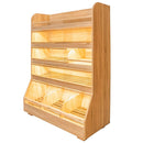 Raft pentru Mega M paine H-180 cm L-125 cm G-60 cm plexi iluminare LED stejar american Raft pentru paine H180 cm