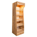 Raft pentru Mega M paine H-200 cm L-60 cm G-50 cm plexi iluminare LED d?b kraft Raft pentru paine cu inaltimea